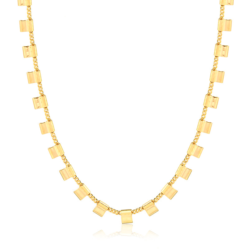 Colar placa espaçadas dourado