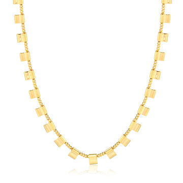 Colar placa espaçadas dourado