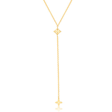 Colar gravatinha flor lisa dourado