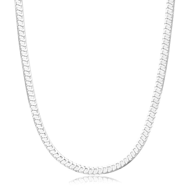 Colar choker laminada Luxo com banho de ródio branco