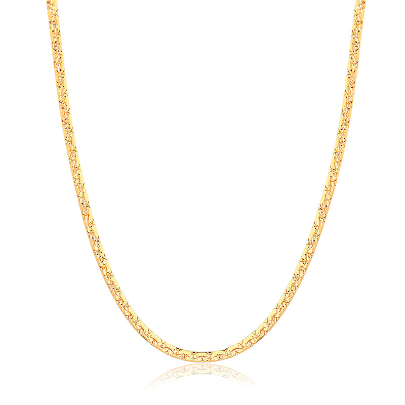 Colar choker laminada trabalhada com banho de ouro 18k