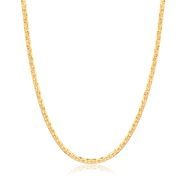 Colar choker laminada trabalhada com banho de ouro 18k