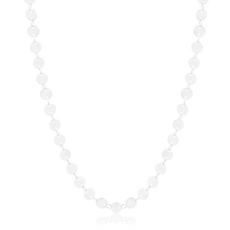 Colar choker medalhas com banho de ródio branco