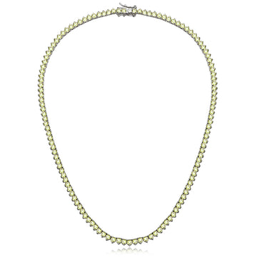 Colar riviera Olive com banho de ródio branco 40cm 3mm 3 garras