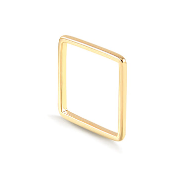 Anel quadrado liso dourado