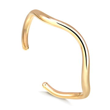 Pulseira bracelete ondulado com banho de ouro 18k