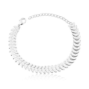 Pulseira escamas média com banho de ródio branco
