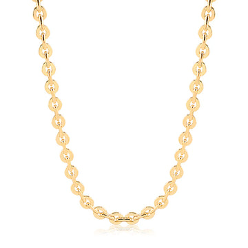 Colar choker elos redondos chatos dourado