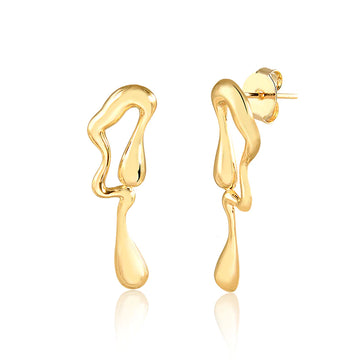 Brinco abstract com banho de ouro 18k