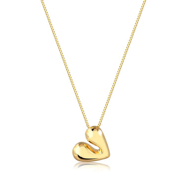Colar coração puffer dourado
