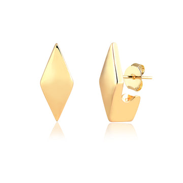 Brinco ear hook losango dourado