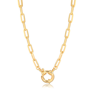 Colar elos cartier com fecho boia banhado em ouro 18k