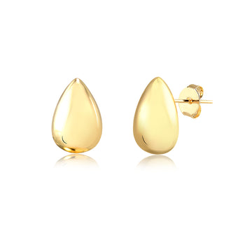 Brinco gota lisa dourado
