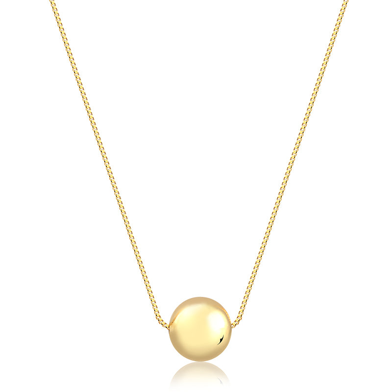 Colar esfera lisa com banho de ouro 18k