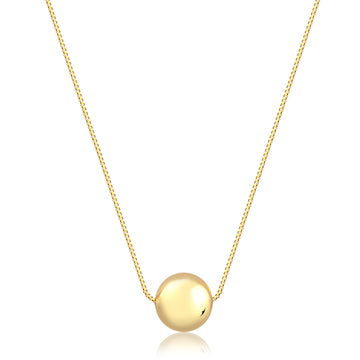 Colar esfera lisa com banho de ouro 18k