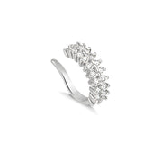 Piercing zircônia dupla estilo gota cristal em ródio branco
