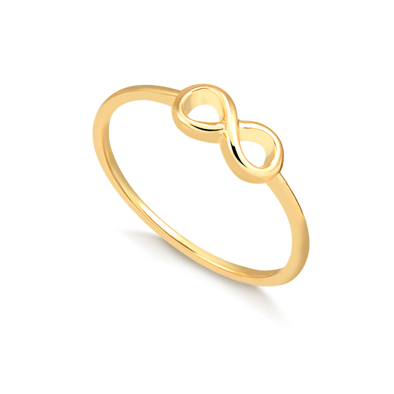 Anel slim infinito dourado