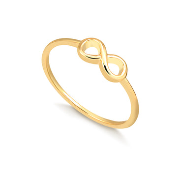 Anel slim infinito dourado
