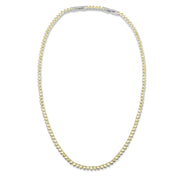 Colar riviera 3 garras trama rígida com zircônia citrino banho de ródio branco 3mm