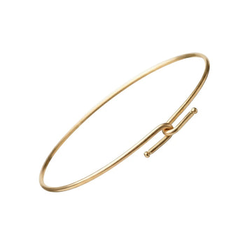 Pulseira bracelete liso fecho encaixe com banho de ouro 18k