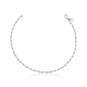 Tornozeleira elos cartier com banho de ródio branco