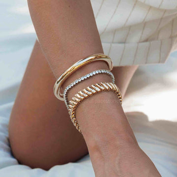 Pulseira riviera 3 garras cristal em ródio branco