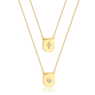 Colar escapulário liso dourado