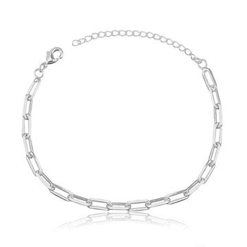 Pulseira elos cartier com banho de ródio branco