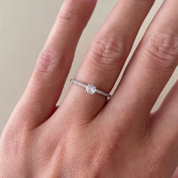 Anel prata 925 solitário slim