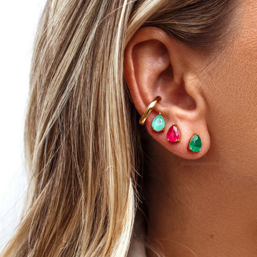 Piercing tubo liso com banho de ouro 18k
