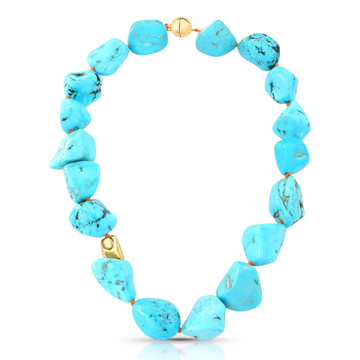 Colar Maxi pedra turquesa com fecho imã