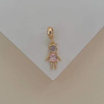 Pingente menino azul cristal banhado em ouro 18k (pode ser utilizado em colar veneziana ou cordao baiano)