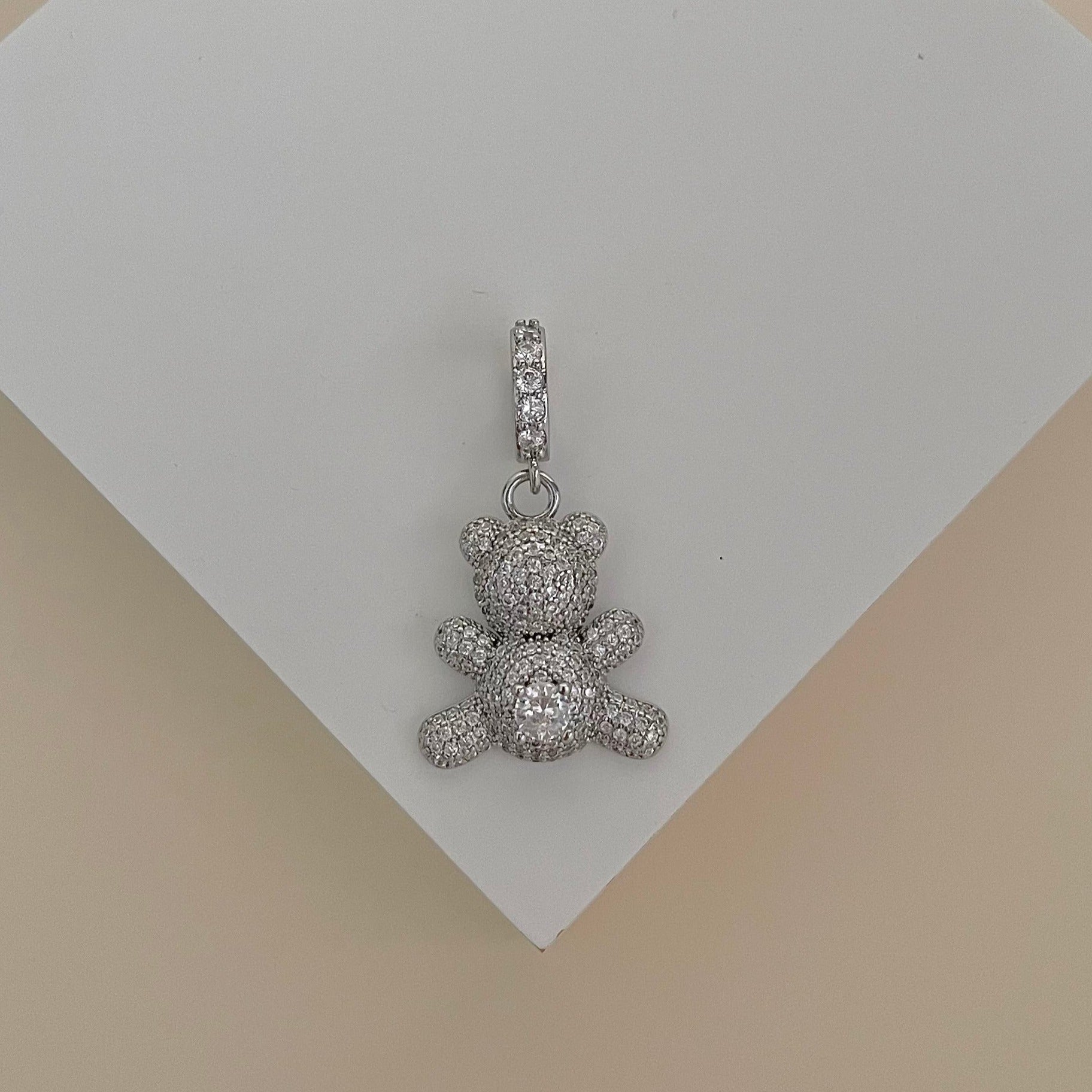 Pingente Teddy cravejado em ródio branco