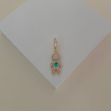 Pingente MENINO turmalina com banho de ouro 18k