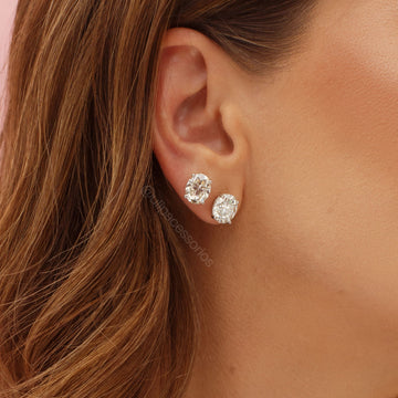 Brinco MOISSANITE oval LUXO 1cm 3 quilates em prata 925
