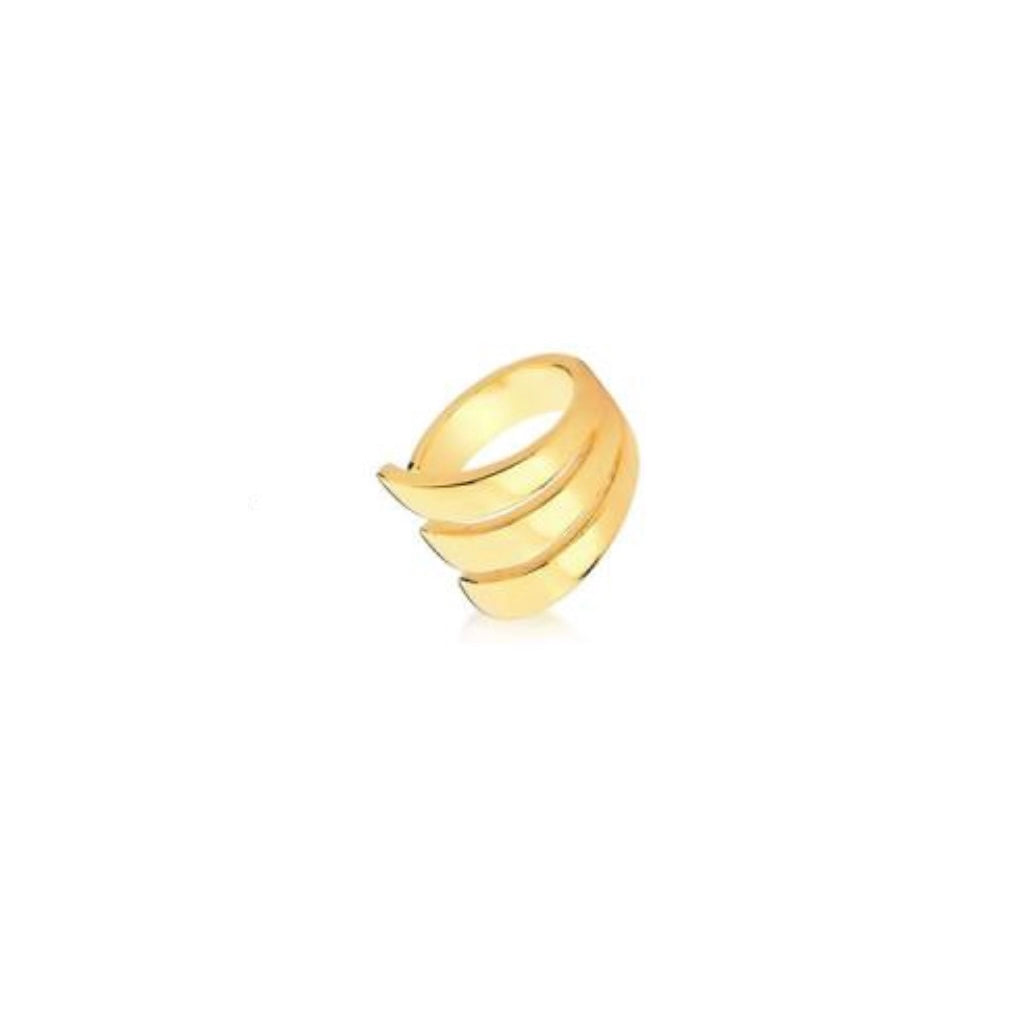 Piercing triplo liso estilo gotas dourado