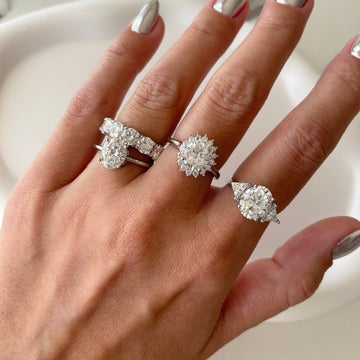 Anel MOISSANITE joia em prata 925 oval luxo 8X10MM 3ct com banho de ródio branco