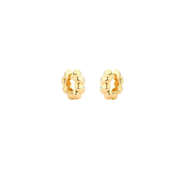 Brinco argolinha P entrelaçada com banho de ouro 18k