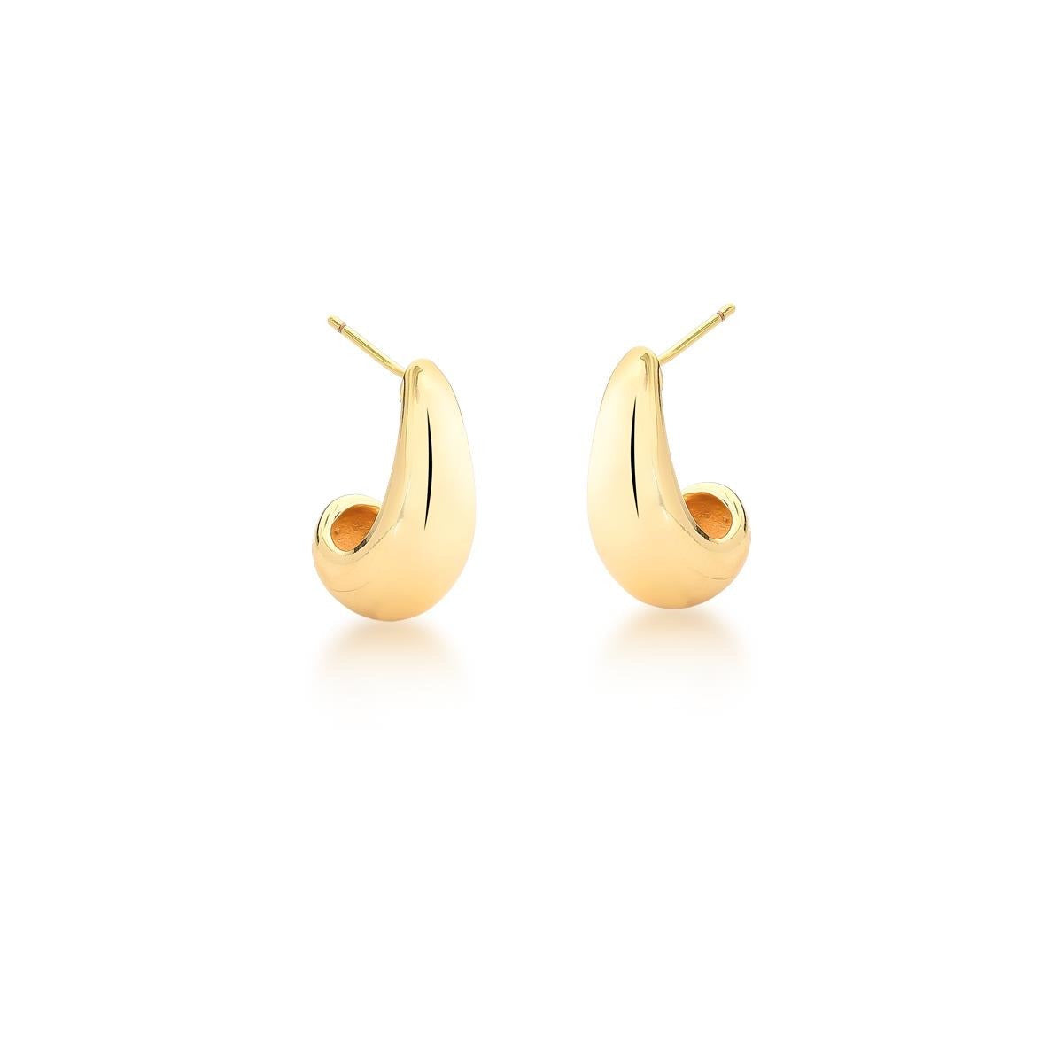 Brinco argola abaloada dourado