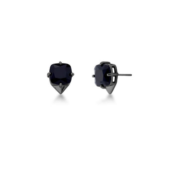 Brinco quadrado zircônia negra em ródio negro