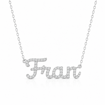Colar personalizado nome joia em prata 925 com Moissanite