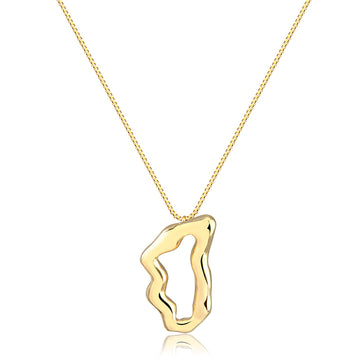 Colar orgânico vazado com banho de ouro 18k