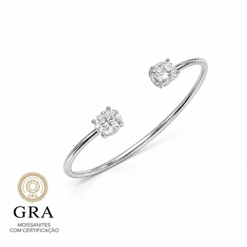 Pulseira MOISSANITE 3 quilates bracelete joia em prata 925 com banho de ródio branco
