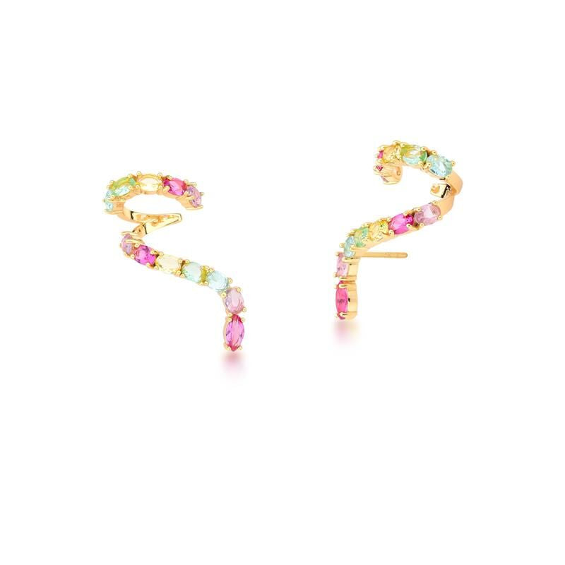 Brinco ear cuff snake colors dourado