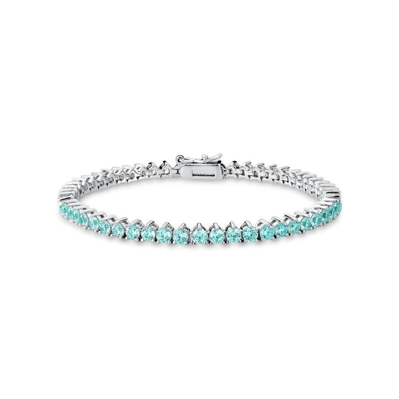 Pulseira riviera 3 garras turmalina em ródio branco
