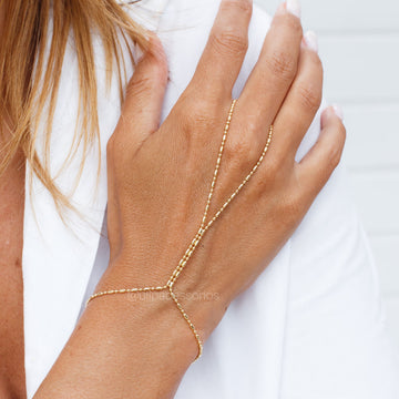 Hand Chain canutilhos com banho de ouro 18k