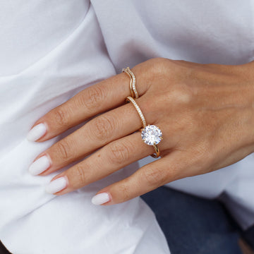 Anel maxi solitário zircônia cristal 12mm e banho de ouro 18k