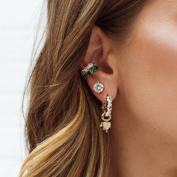 Piercing fake com zircônia cristal maior em banho de ouro 18k
