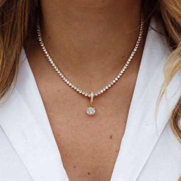 Pingente click ponto de luz rose cut com banho de ouro 18k