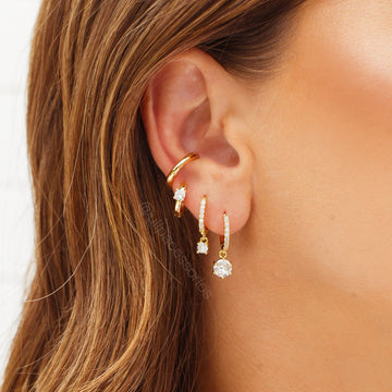 Piercing liso slim com banho de ouro 18k